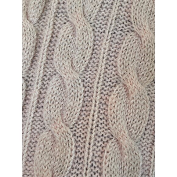 Vintage 50's Womens Peach Sears Virgin Wool Cable Knit Cardigan Sz Small - Picture 12 of 14